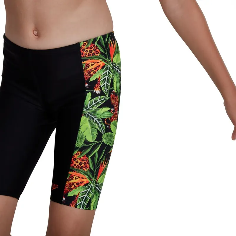 Speedo Boys JungleRoar Allover Panel Jammer Black/Green-1
